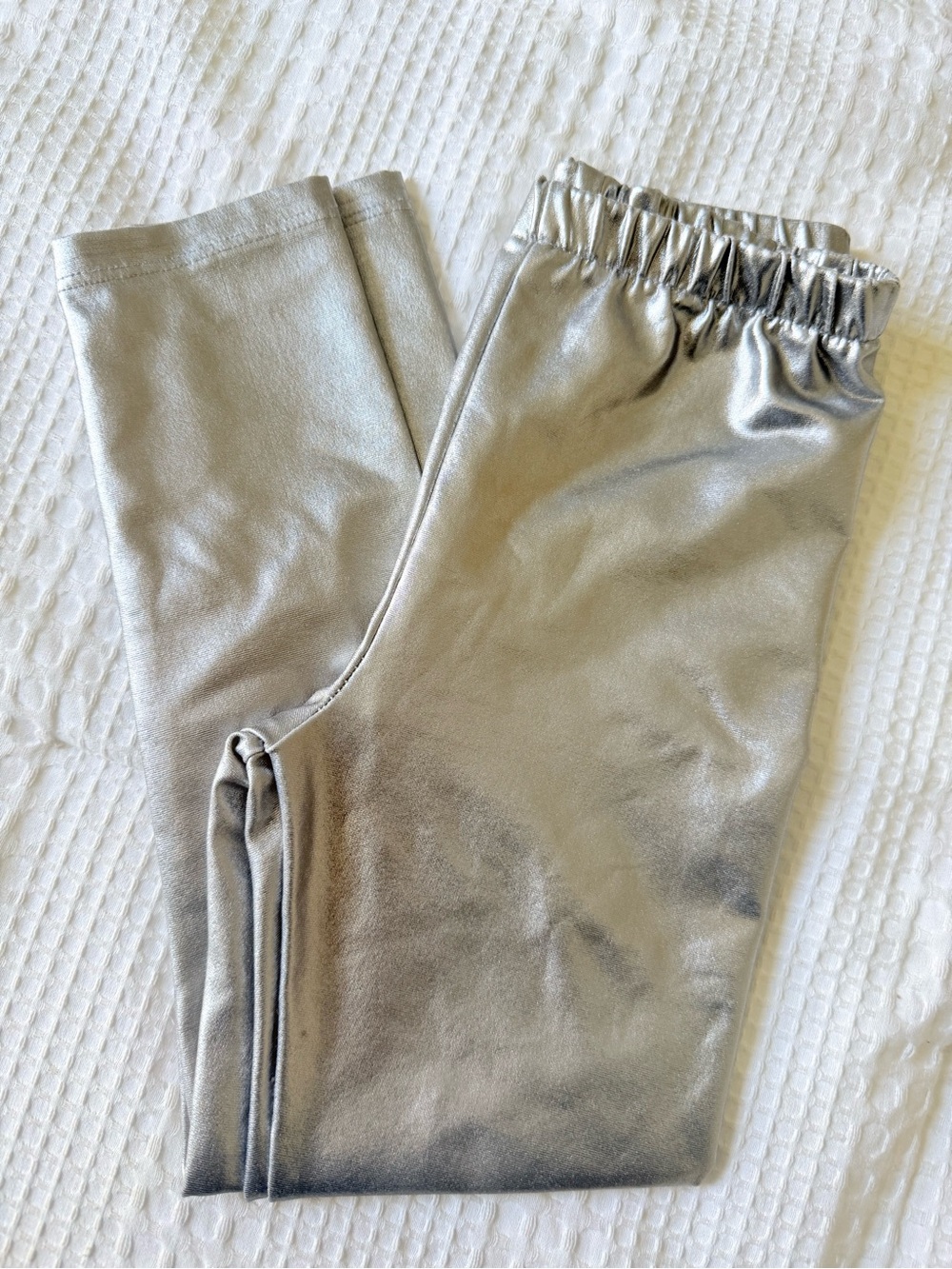 ZARA Kids Size 4-5 Metallic Silver Leggings